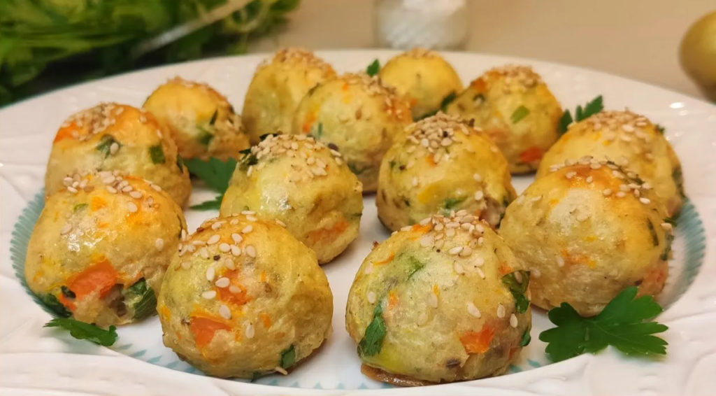 Bolinhos de batata e cenoura assados